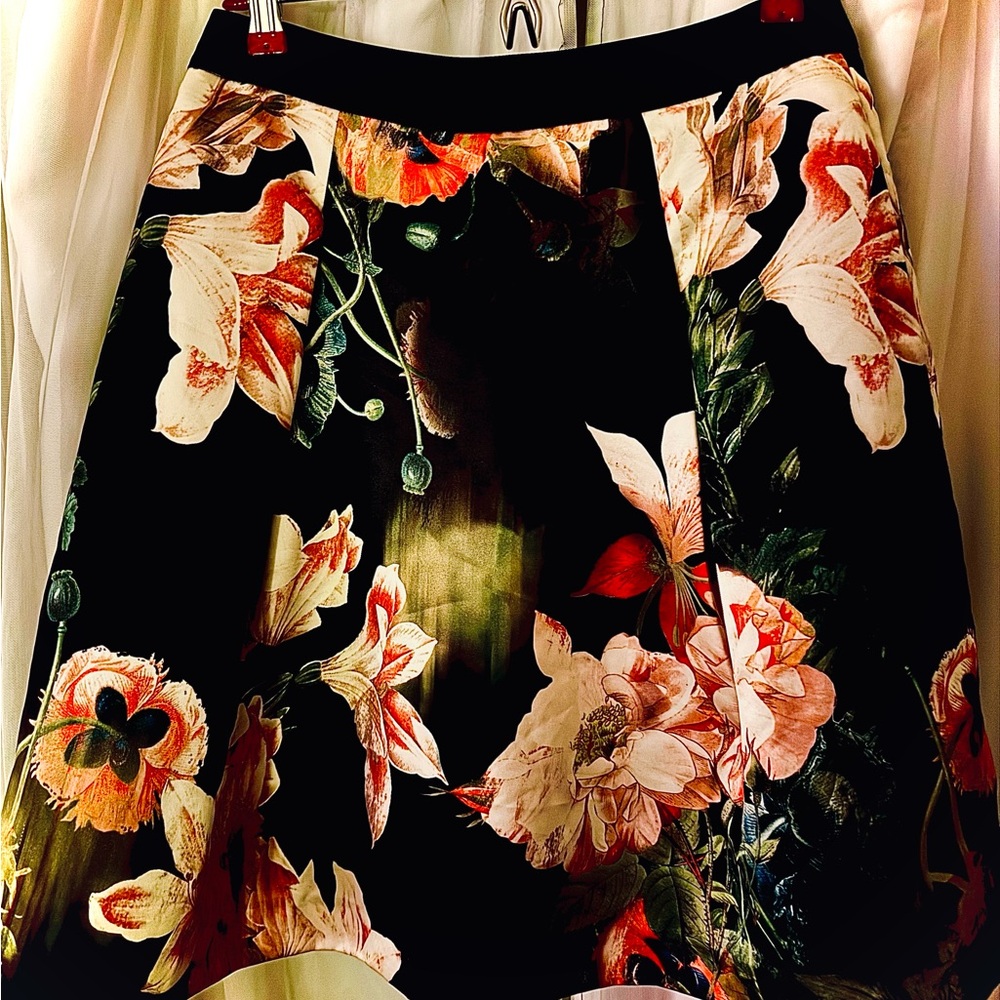 Ted Baker Multicolor Floral A-Line Skirt